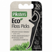 Piksters Eco Floss Charcoal Pick 30pk - 9336628005563 are sold at Cincotta Discount Chemist. Buy online or shop in-store.