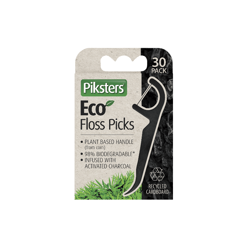 Piksters Eco Floss Charcoal Pick 30pk - 9336628005563 are sold at Cincotta Discount Chemist. Buy online or shop in-store.