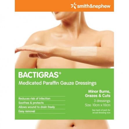 Bactigras Dressing 10cm  x 10cm  3 pk - 9330169002258 are sold at Cincotta Discount Chemist. Buy online or shop in-store.