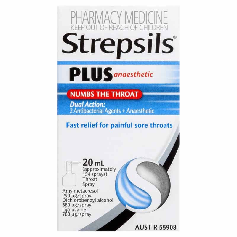 Strepsils Plus Aneasthetic Throat Spray 20mL - 9300631692447 are sold at Cincotta Discount Chemist. Buy online or shop in-store.