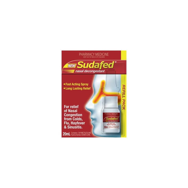 Sudafed Nasal Spray Pmp Refill 20mL - 9300607080018 are sold at Cincotta Discount Chemist. Buy online or shop in-store.