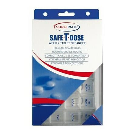 SurgiPack Safe T Dose Weekly Organiser Small - 9313776064727 are sold at Cincotta Discount Chemist. Buy online or shop in-store.