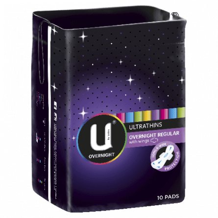 Buy U by Kotex Ultra Thin Over Night Wing 10 pack online at Cincotta