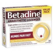 Betadine Anaesthetic Honey Lemon Lozenge 36 - 9319733003495 are sold at Cincotta Discount Chemist. Buy online or shop in-store.