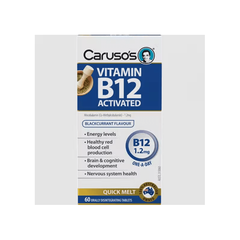 Buy Carusos Vitamin B12 Activated 1200Mcg 60 Tablets at Cincotta