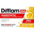 Difflam Plus Sore Throat Lozenge Plus Anaesthetic Honey and Lemon 16 pack