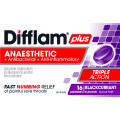 Difflam Plus Sore Throat Lozenge Plus Anaesthetic Blackcurrant 16 Lozenges