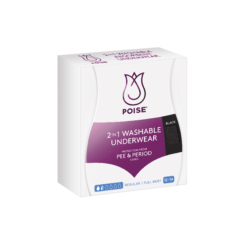 Buy Poise 2-in-1 Period & Incontinence Undies 1.5D Blk 1pk online