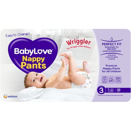 Babylove Nappy Pants Wriggler 34 box - 9312818004288 are sold at Cincotta Discount Chemist. Buy online or shop in-store.