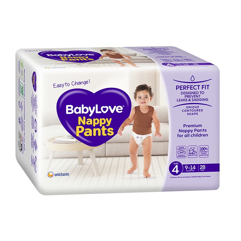 Buy Babylove Nappy Pants Toddler 9-14kg 28 pack online at Cincotta