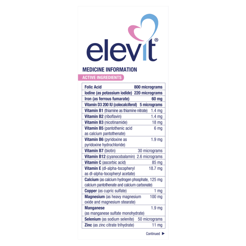 Buy Elevit 100 Tablets online at Cincotta Discount Chemist