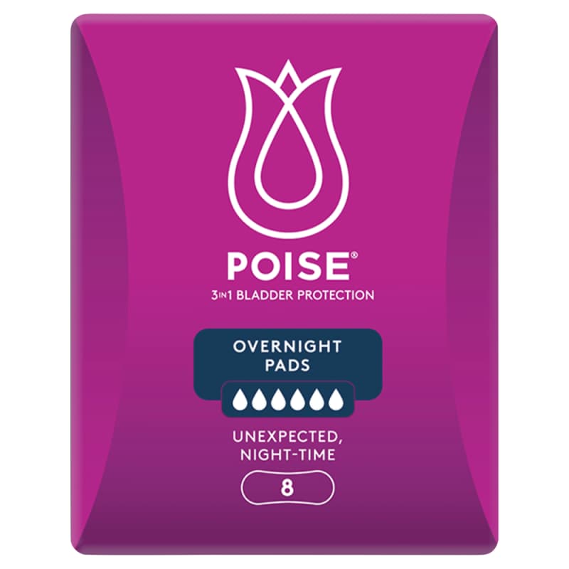 Buy Poise Pad Overnight 8 pack online at Cincotta Discount Chemist