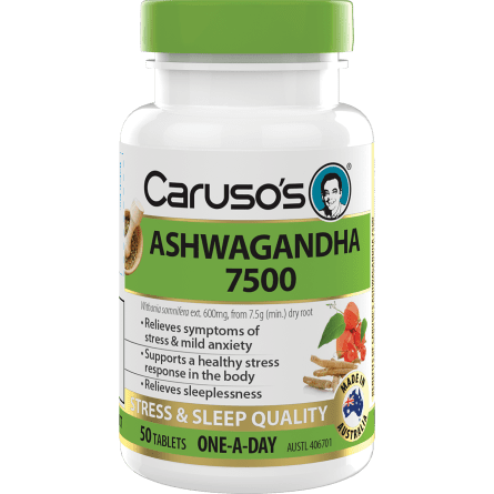 Buy Carusos Ashwagandha 50 Tablets online at Cincotta Discount Chemist