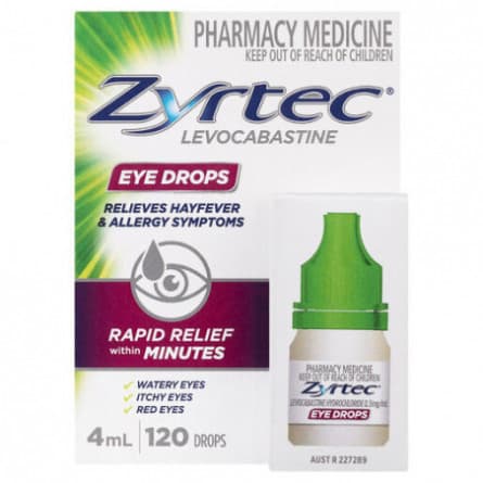 Zyrtec Levocabastine Eye Drops 4mL - 9300607490121 are sold at Cincotta Discount Chemist. Buy online or shop in-store.