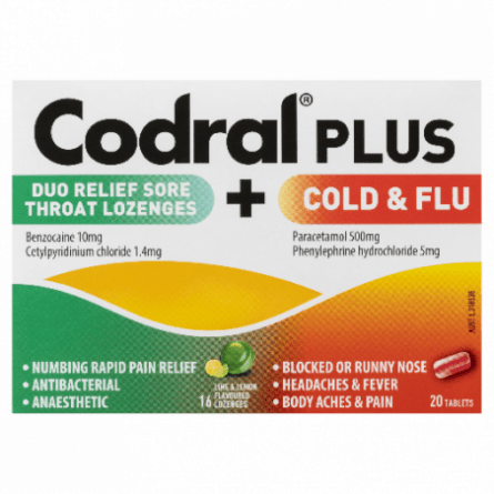 Codral Plus 16 Lozenges and 20 PE Tablets - 9300607180763 are sold at Cincotta Discount Chemist. Buy online or shop in-store.