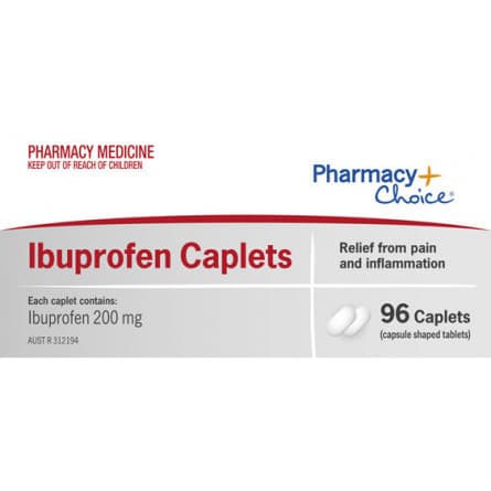 Pharmacy Choice Ibuprofen Caplets 96 - 9316100492319 are sold at Cincotta Discount Chemist. Buy online or shop in-store.