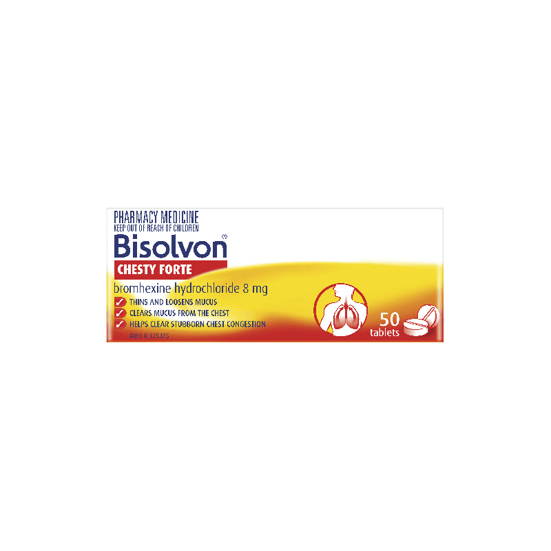 Bisolvon Chesty Forte 8mg Tablets 50 - 9351791000009 are sold at Cincotta Discount Chemist. Buy online or shop in-store.