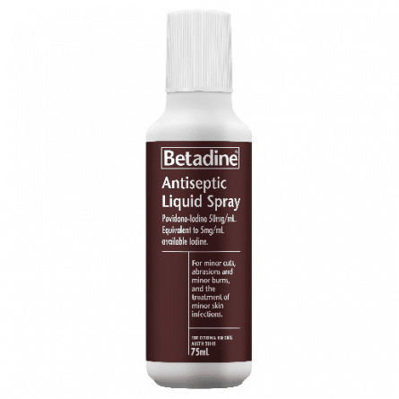 Betadine Antiseptic Liquid Spray 75mL - 93301992 are sold at Cincotta Discount Chemist. Buy online or shop in-store.