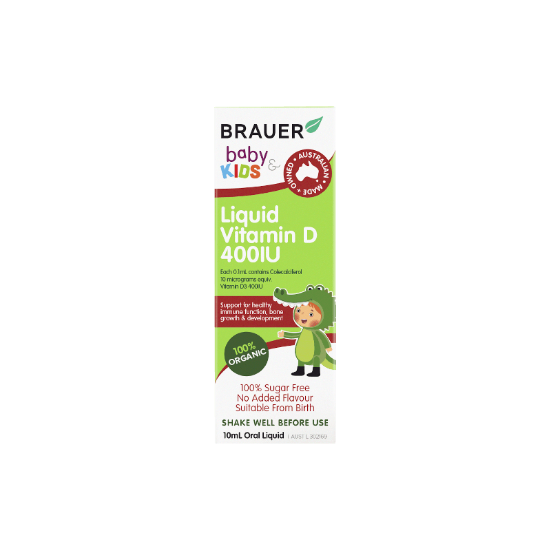 Brauer Baby & Kids Vitamin D 400IU 10mL - 9316120263456 are sold at Cincotta Discount Chemist. Buy online or shop in-store.