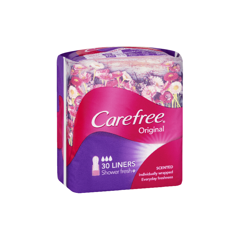 Carefree Original Unscented Long Panty Liners 30 Pack