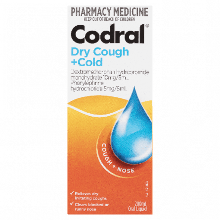 Codral Dry Cough & Cold 200mL - 9300607180909 are sold at Cincotta Discount Chemist. Buy online or shop in-store.