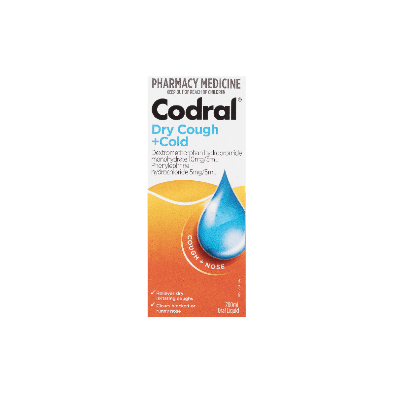 Codral Dry Cough & Cold 200mL - 9300607180909 are sold at Cincotta Discount Chemist. Buy online or shop in-store.