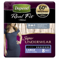 Depend Real Fit For Women Pants 8D Lge 8 pack