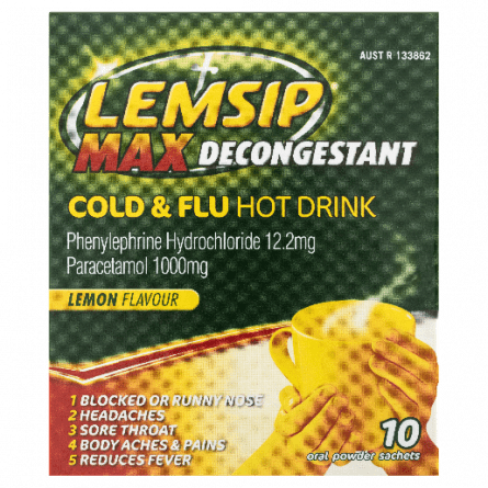 Lemsip Max Decongestant Lemon Sachet 10 - 5000158063938 are sold at Cincotta Discount Chemist. Buy online or shop in-store.