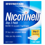 Nicotinell Patches Step 3 7mg 7 pk - 9319912034142 are sold at Cincotta Discount Chemist. Buy online or shop in-store.