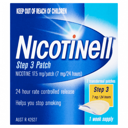 Nicotinell Patches Step 3 7mg 7 pk - 9319912034142 are sold at Cincotta Discount Chemist. Buy online or shop in-store.