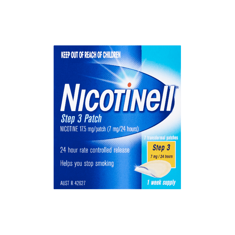 Nicotinell Patches Step 3 7mg 7 pk - 9319912034142 are sold at Cincotta Discount Chemist. Buy online or shop in-store.